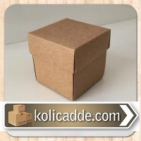 Kapaklı Kraft Kutu 8x8x6,5 cm-KoliCadde