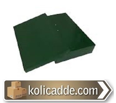 Kapaklı Yeşil Karton Kutu 26x40x7.5 cm-KoliCadde