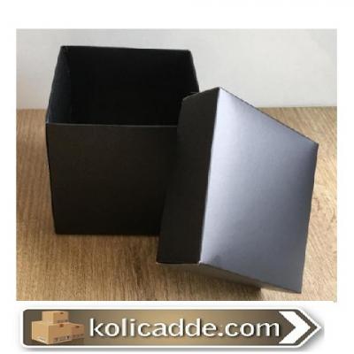 Karton Kapaklı Siyah Kutu 10x10x10 cm-KoliCadde