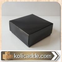 Kapaklı Siyah Karton Kutu 25x25x10 cm-KoliCadde