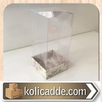 Asetat Kapaklı Çiçekli Kutu 5x5x9 cm.