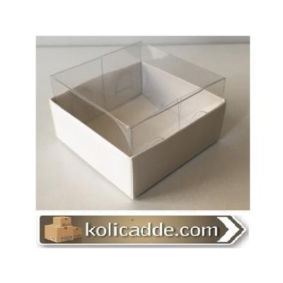 Asetat Kapakli Beyaz Kutu 5x5x3 cm-KoliCadde