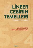 Lineer Cebirin Temelleri Lineer Cebirin Temelleri