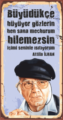 Attila İlhan Ahşap Poster