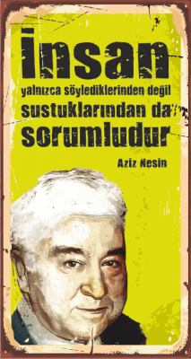 Aziz Nesin Ahşap Poster
