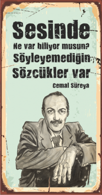 Cemal Süreya Ahşap Poster