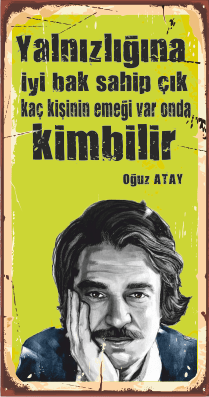 Oğuz Atay Ahşap Poster