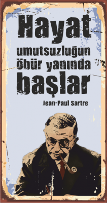 Jean-Paul Sartre Ahşap Poster