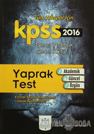 2016 KPSS Genel Kültür Genel Yetenek Yaprak Test - Kolektif - Müfredat