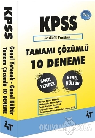 2019 KPSS Genel Yetenek Genel Kültür Tamamı Çözümlü 10 Deneme - Murat 