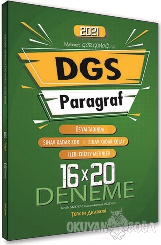 2021 DGS Paragraf Sözel Bölüm 16x20 Deneme - Mehmet Görgünoğlu - Terci