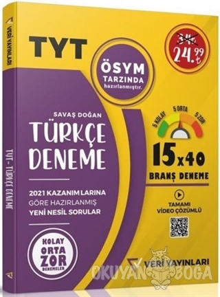 2021 TYT 15x40 Türkçe Deneme - Savaş Doğan - Veri Yayınları