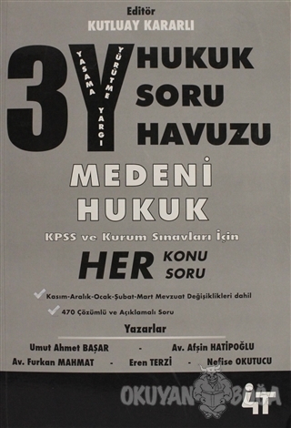 3Y Hukuk Soru Havuzu - Medeni Hukuk - Umut Ahmet Başar - 4T Yayınları