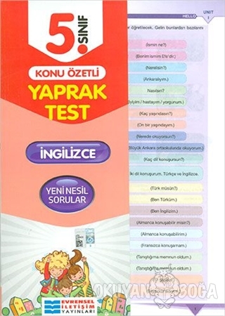 5. Sınıf İngilizce Konu Özetli Yaprak Test