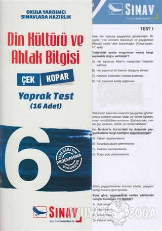 6. Sınıf Din Kültürü ve Ahlak Bilgisi Yaprak Test