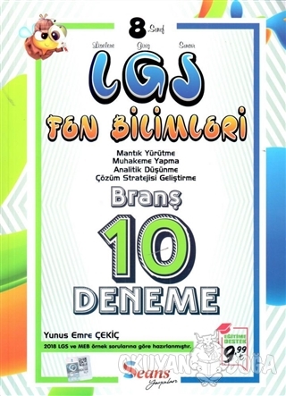 8. Sınıf LGS Fen Bilimleri 10 Deneme - Yunus Emre Çekiç - Seans Yayınl