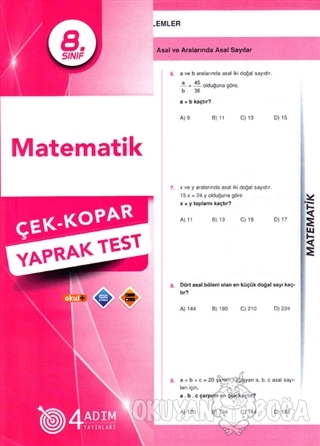 8. Sınıf Matematik Çek-Kopar Yaprak Test Kolektif