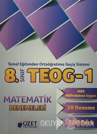 8. Sınıf TEOG 1 Matematik Denemeleri - Selçuk Kütük - Özet Yayınları