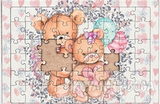 Ayıcıklar Ahşap Puzzle 54 Parça (LIV-02) - - King Of Puzzle
