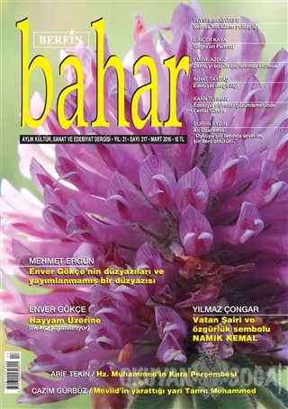 Berfin Bahar Aylık Kültür Sanat ve Edebiyat Dergisi Sayı : 217 Mart 20