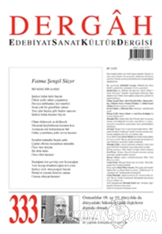 Dergah Edebiyat Kültür Sanat Dergisi Sayı: 333 Kasım 2017 - Kolektif -