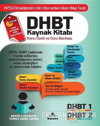 DHBT Kaynak Kitabı Konu Özeti ve Soru Bankası - Bekir Karabıyık - Hüne
