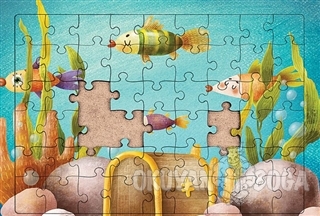Dipteki Hazine Ahşap Puzzle 54 Parça (LIV-07) - - King Of Puzzle