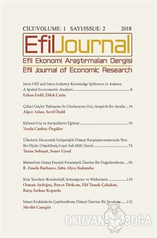 Efil Ekonomi Araştırmaları Dergisi Cilt: 1 Sayı: 2 - Kolektif - Efil J