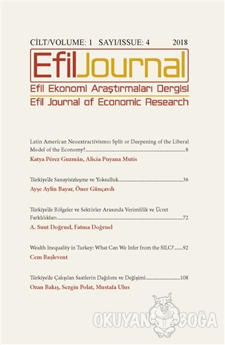 Efil Ekonomi Araştırmaları Dergisi Cilt: 1 Sayı: 4 - Kolektif - Efil J