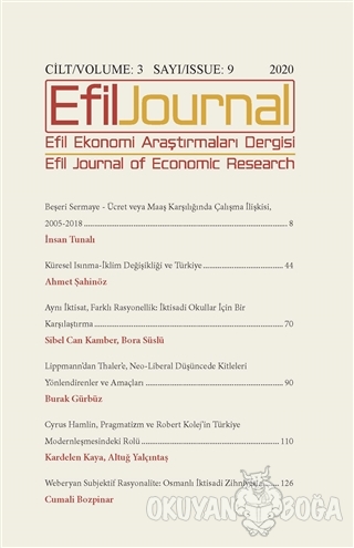 Efil Ekonomi Araştırmaları Dergisi; Cilt: 3 Sayı: 9 - Kolektif - Efil 