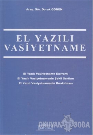 El Yazılı Vasiyetname (Orta Boy) - Doruk Gönen - Legal Yayıncılık