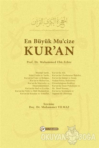 En Büyük Muc'ize Kur'an (Ciltli) - Muhammed Ebu Zehra - Okur Akademi
