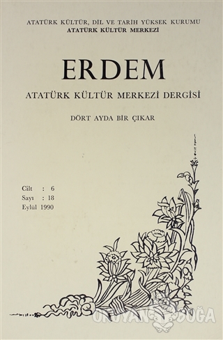 Erdem Atatürk Kültür Merkezi Dergisi Sayı : 19 Eylül 1990 (Cilt 18) - 