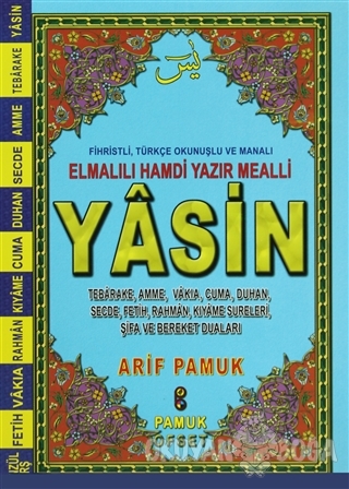 Fihristli, Türkçe Okunuş ve Manalı Elmalılı Hamdi Yazır Mealli Yasin (Yas-112)