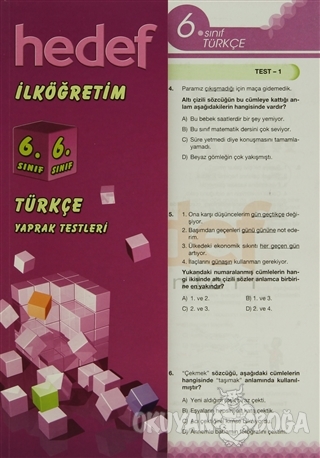 İlköğretim 6. Sınıf Türkçe Yaprak Testleri - Kolektif - Hedef Yayıncıl