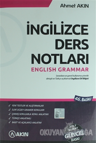 İngilizce Ders Notları English Grammar - Ahmet Akın - Akın Yayıncılık