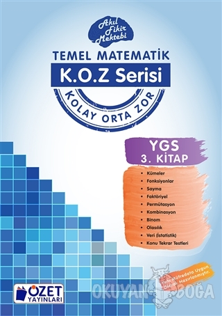 K.O.Z Serisi YGS Matematik 3. Kitap - Fikret Çelenk - Özet Yayınları