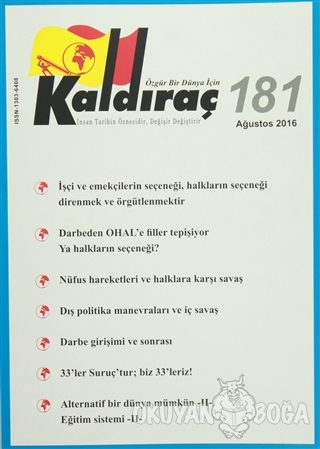 Kaldıraç Dergisi Sayı : 181 Ağustos 2016