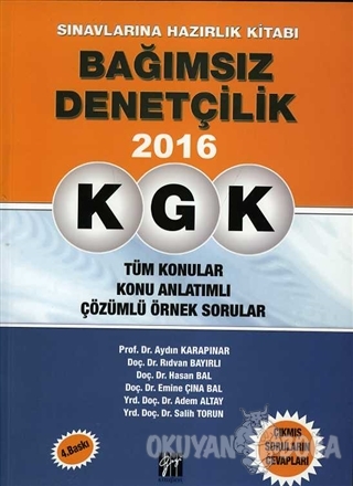 KGK - Bağımsız Denetçilik Sınavlarına Hazırlık Kitabı 2016 - Aydın Kar