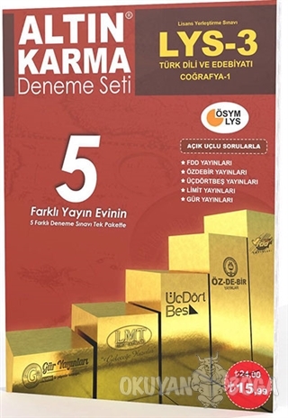 LYS 3 Türk Dili ve Edebiyatı Coğrafya 1 - 5 Farklı Yayın 5 Deneme - Ko