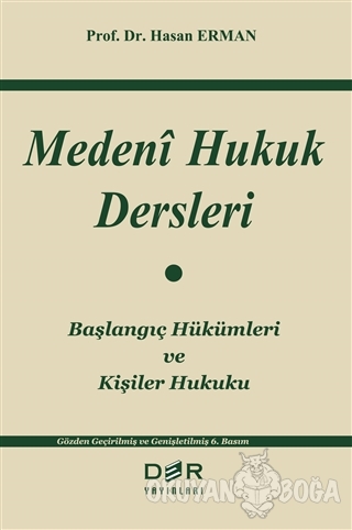 Medeni Hukuk Dersleri - Hasan Erman - Der Yayınları - Hukuk Kitapları