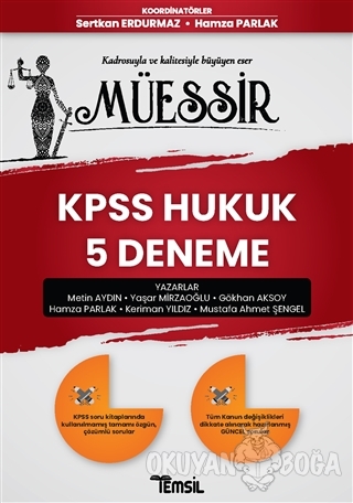 Müessir KPSS Hukuk 5 Deneme - Metin Aydın - Temsil Kitap