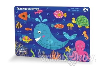 Okyanusta Hayat - (Eğlenceli Puzzle 3) - - Çamlıca Çocuk Yayınları