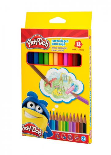 Play-Doh Jumbo Üçgen Kuru Boya 12 Renk KU008