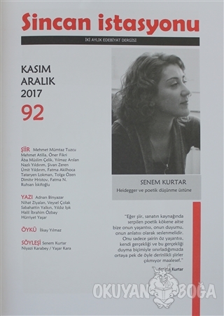 Sincan İstasyonu Edebiyat Dergisi Sayı: 92 Kasım - Aralık 2017 - Kolek