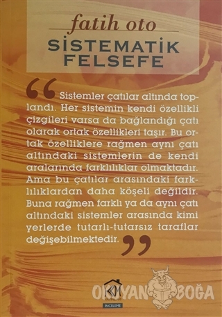 Sistematik Felsefe - Fatih Oto - Kurgu Kültür Merkezi Yayınları