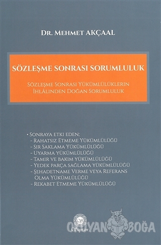 Sözleşme Sonrası Sorumluluk (Ciltli) - Mehmet Akçaal - Sayram Yayınlar