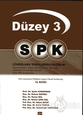 SPK Düzey 3 Lisanslama Sınavlarına Hazırlık - Aydın Karapınar - Gazi K