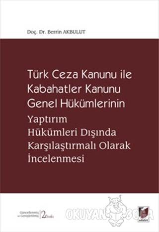 Türk Ceza Kanunu İle Kabahatler Kanunu Genel Hükümlerinin Yaptırım Hük