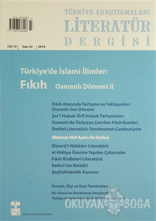 Türkiye Araştırmaları Literatür Dergisi Cilt 12 Sayı: 23 - Kolektif - 